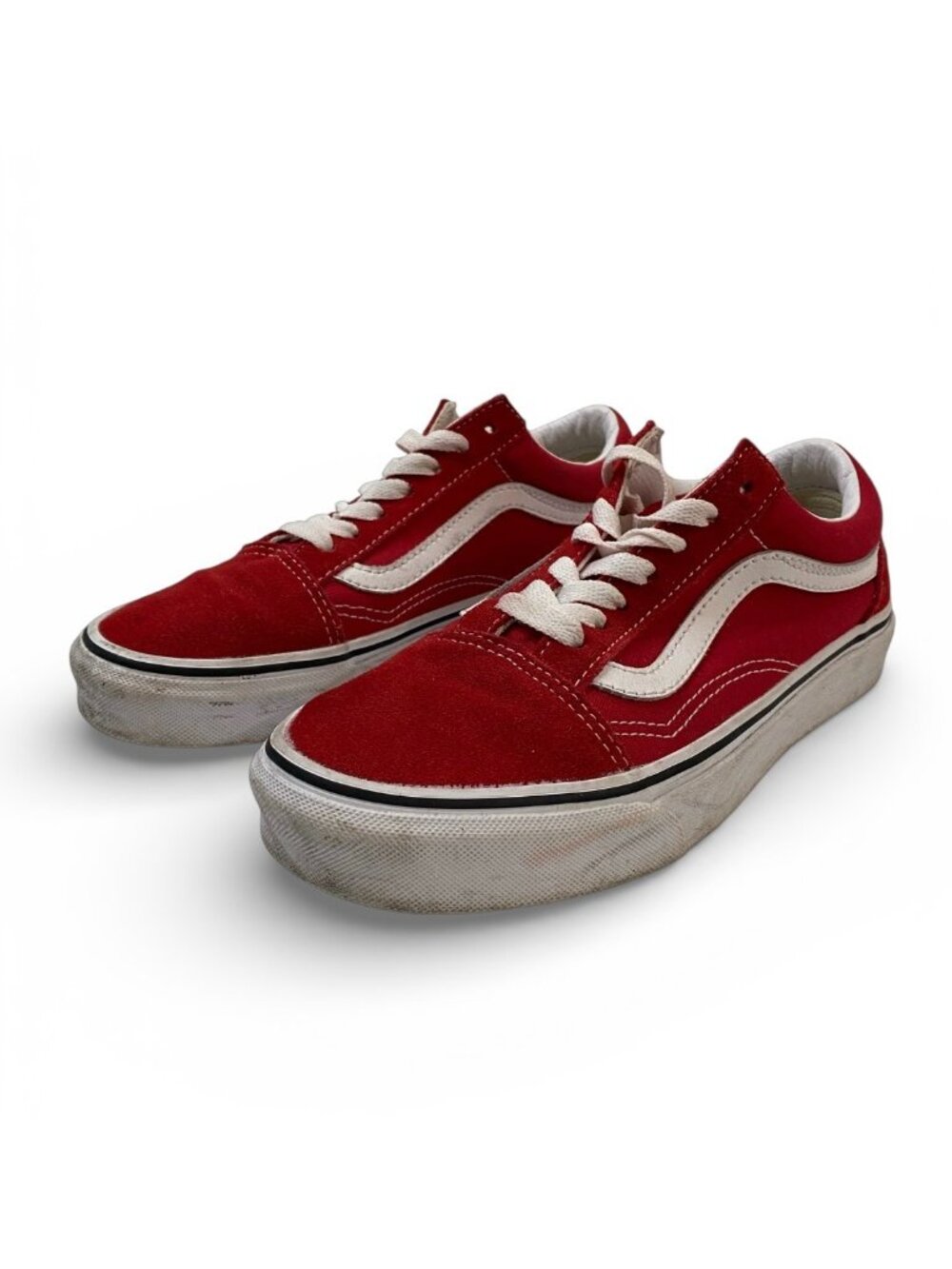 Vans Old Skool Red & White Classic Canvas Sneakers Women 6.5 Men 5 Unisex - Picture 2 of 11